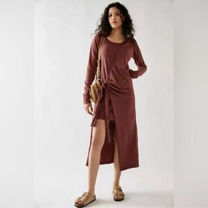 Free people NWOT Molly midi wrap long sleeve dress